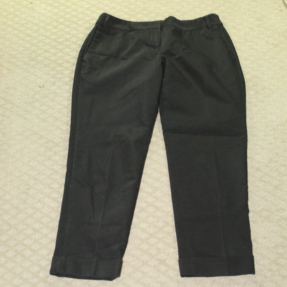 Express Women’s Size 4 Small Solid Black Rolled Cuff Mid Rise Editor Dress Pants